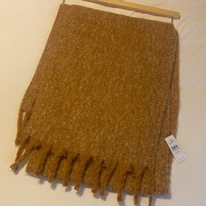 LOFT Warm Tan Fringe Scarf/ wrap NEW!
